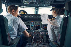 Piloten im Cockpit Piloten im Cockpit